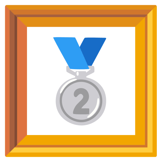 frame with picture second place medal