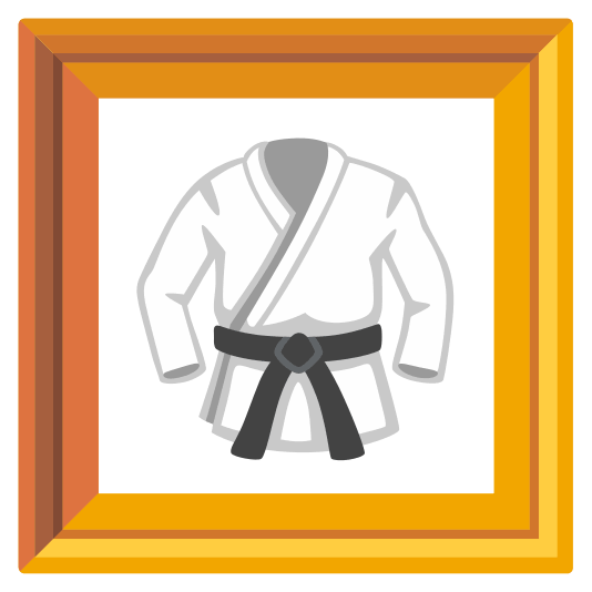 frame with picture martial arts uniform