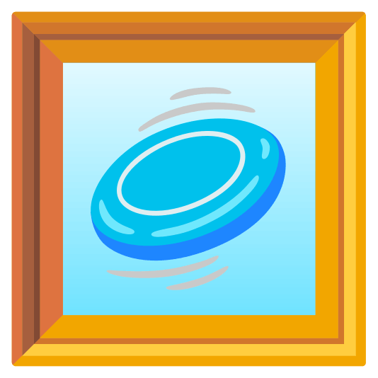 frame with picture flying disc