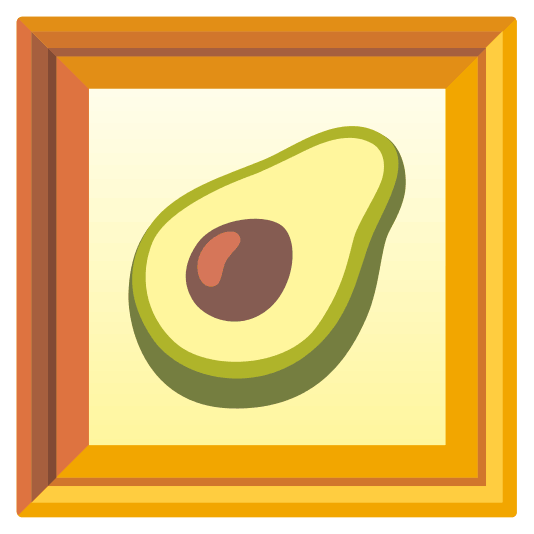 frame with picture avocado
