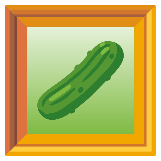 frame with picture cucumber