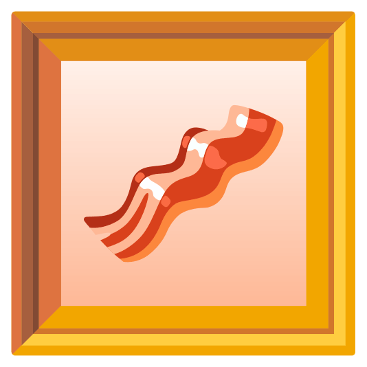 frame with picture bacon