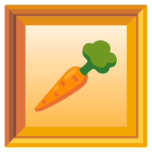 frame with picture carrot