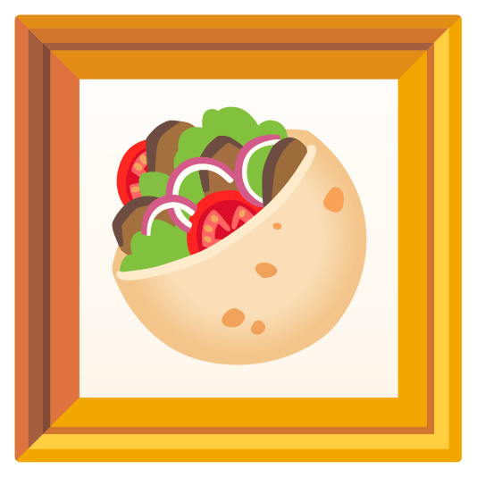 frame with picture stuffed flatbread