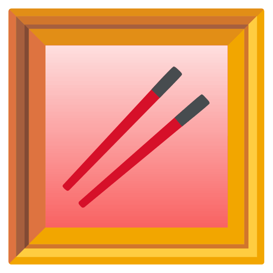 frame with picture chopsticks