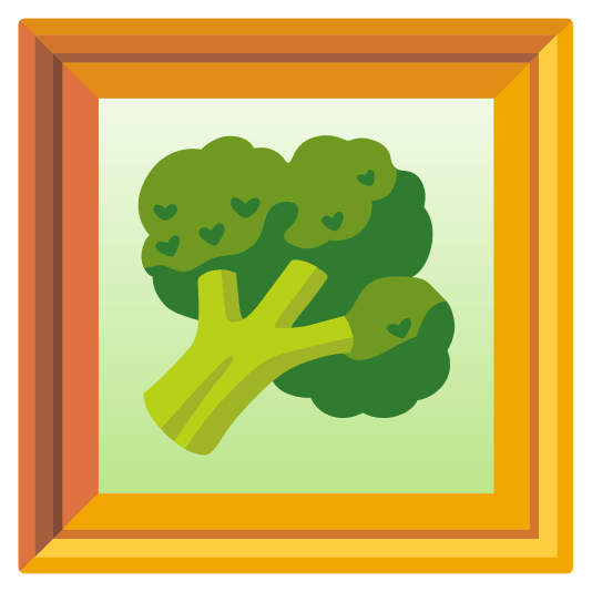 frame with picture broccoli