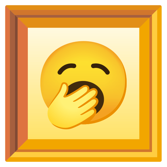 frame with picture yawning face