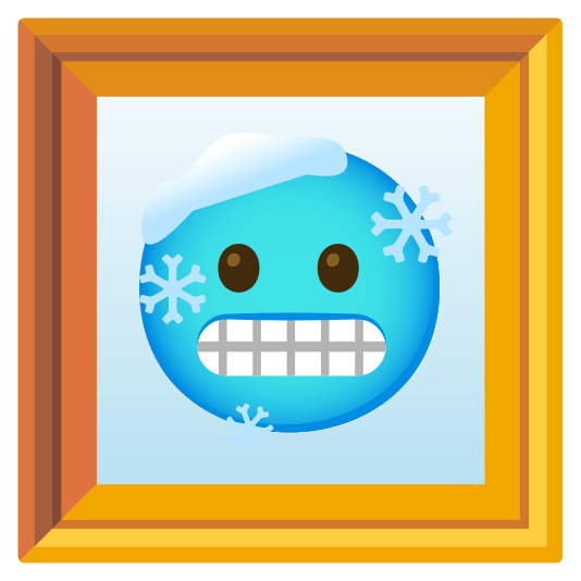 frame with picture cold face