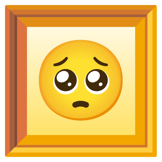 frame with picture pleading face