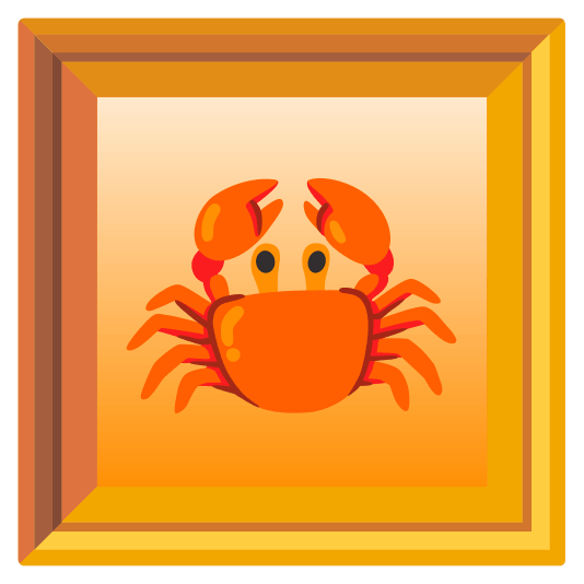 frame with picture crab