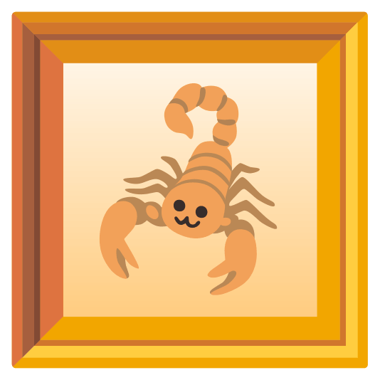 frame with picture scorpion