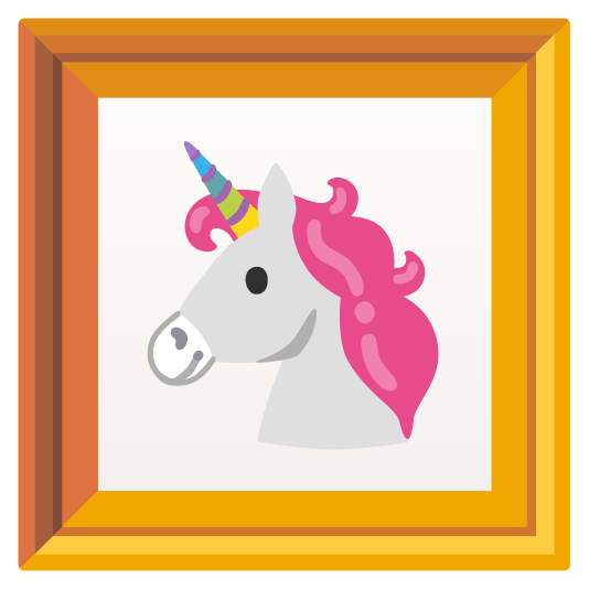 frame with picture unicorn face