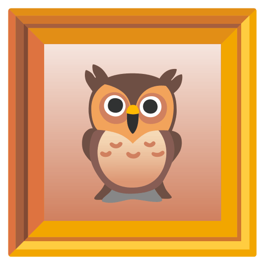 frame with picture owl