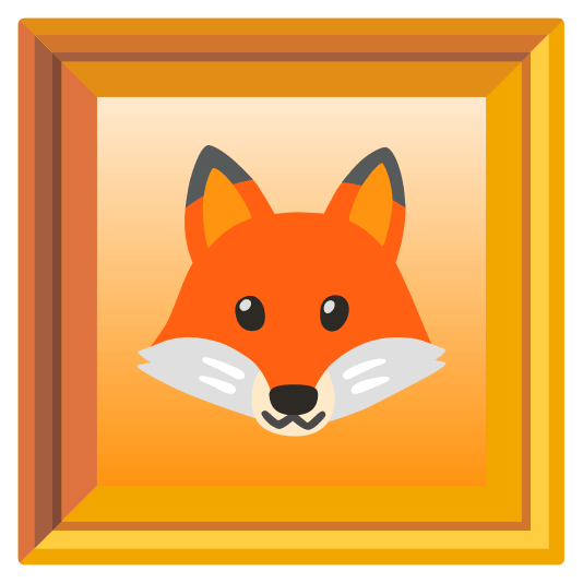 frame with picture fox face
