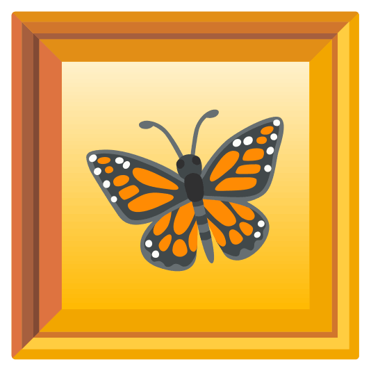 frame with picture butterfly