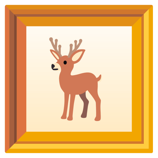 frame with picture deer