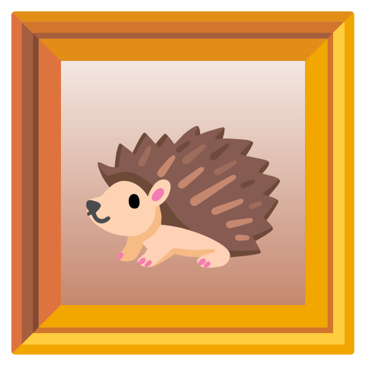 frame with picture hedgehog