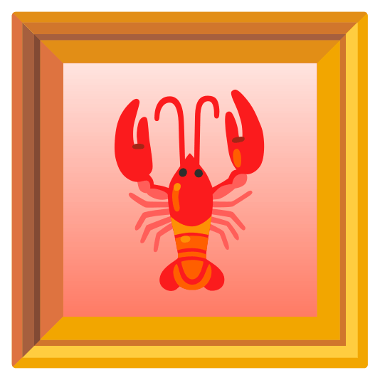 frame with picture lobster