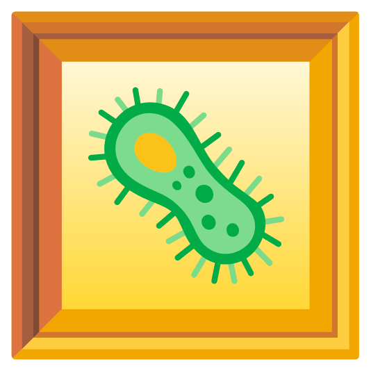 frame with picture microbe