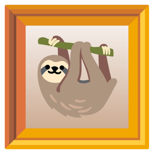 frame with picture sloth