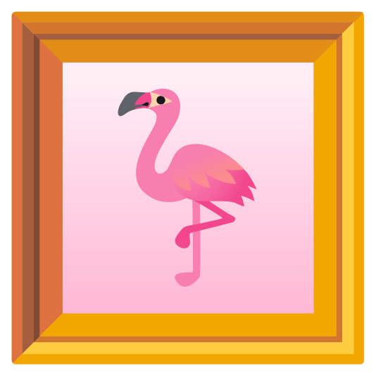 frame with picture flamingo