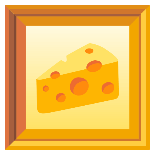 frame with picture cheese wedge