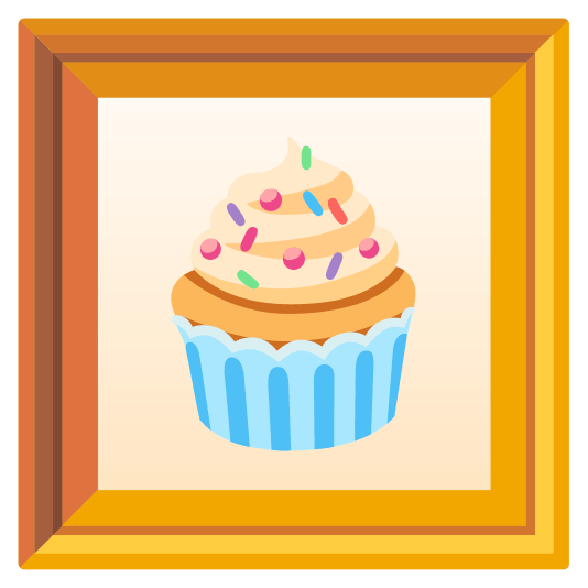 frame with picture cupcake