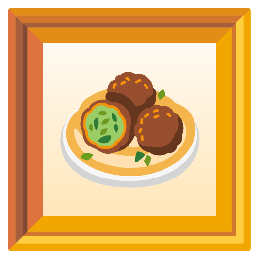 frame with picture falafel