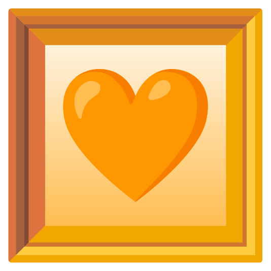 frame with picture orange heart