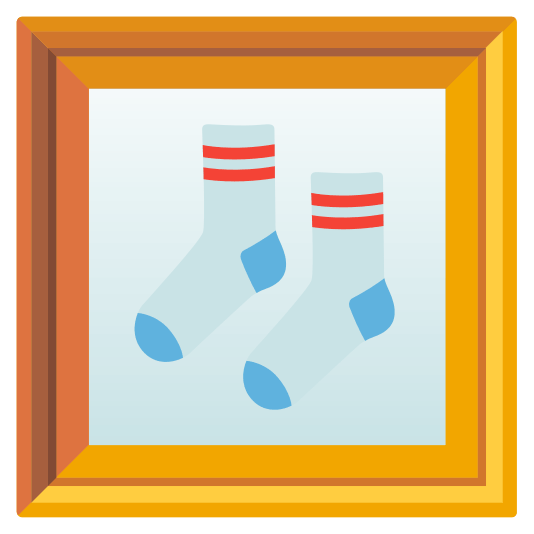 frame with picture socks
