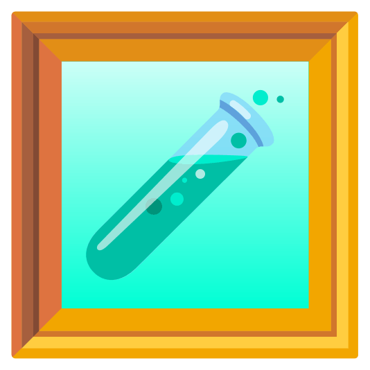frame with picture test tube