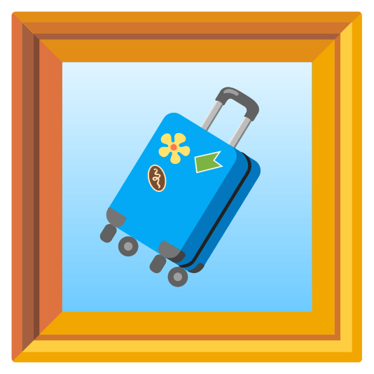 frame with picture luggage