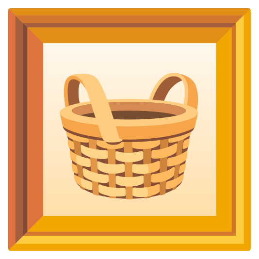 frame with picture basket