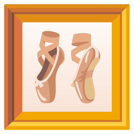 frame with picture ballet shoes