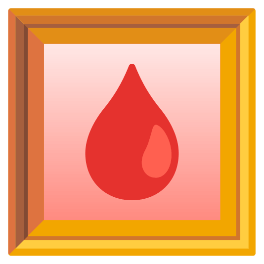 frame with picture drop of blood