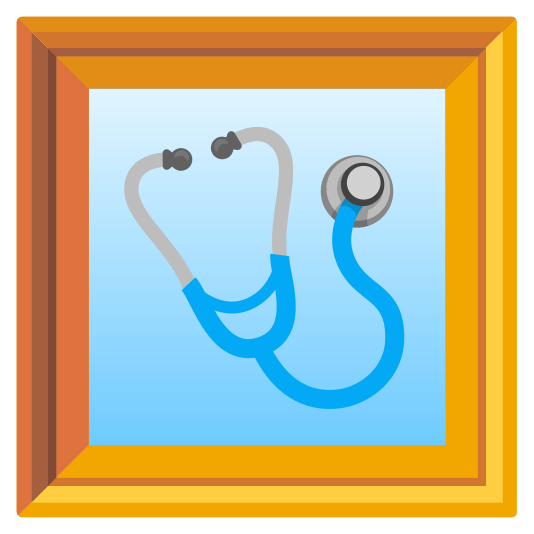 frame with picture stethoscope