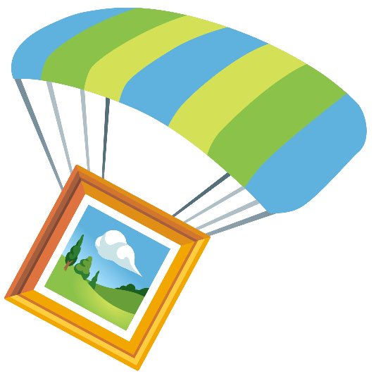 frame with picture parachute