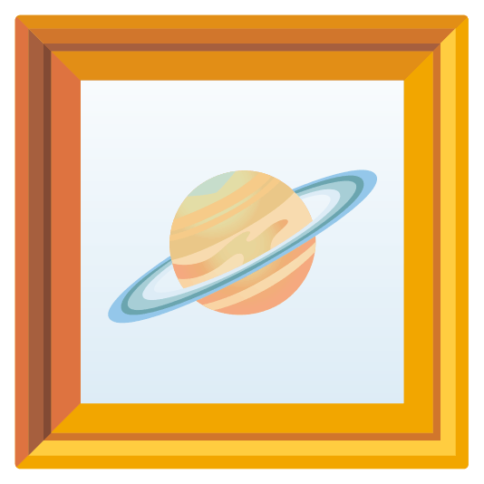 frame with picture ringed planet