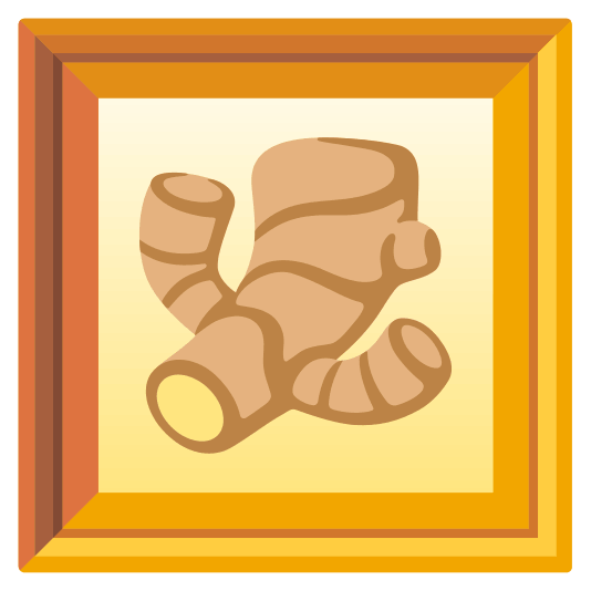 frame with picture ginger root