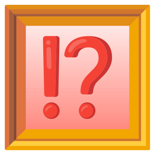 frame with picture interrobang