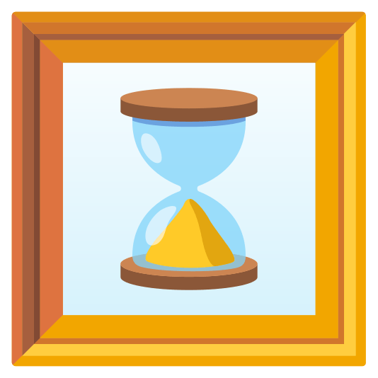 frame with picture hourglass