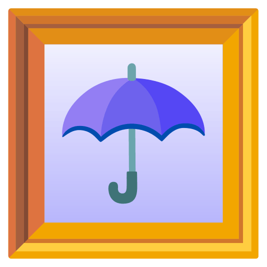 frame with picture umbrella