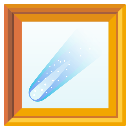 frame with picture comet