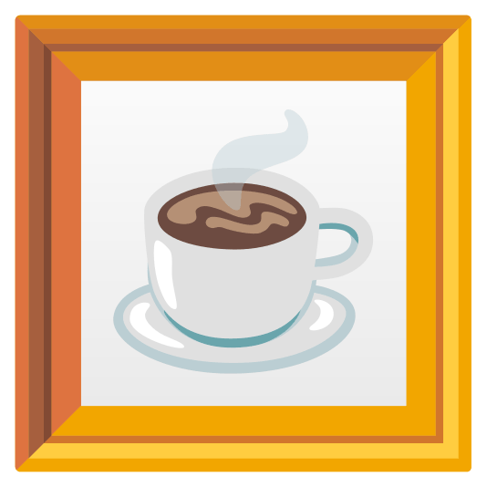 frame with picture coffee