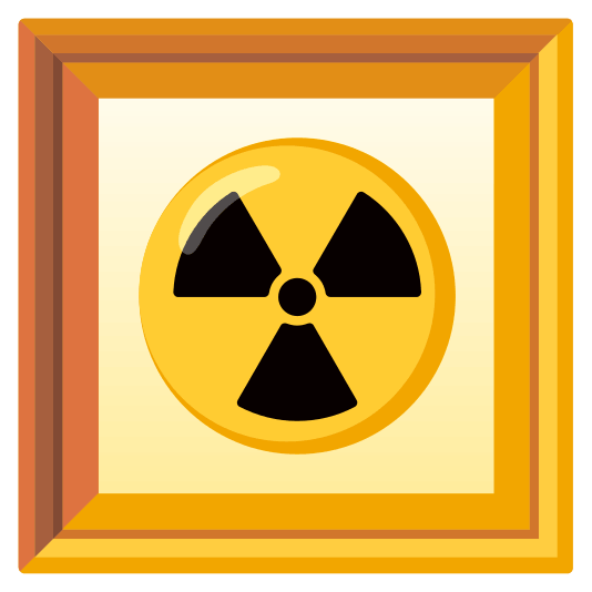 frame with picture radioactive sign