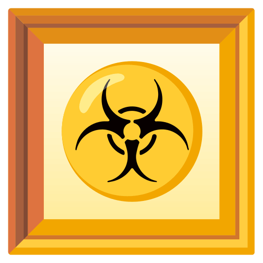 frame with picture biohazard sign