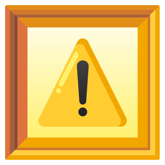 frame with picture warning