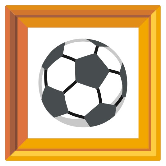 frame with picture soccer