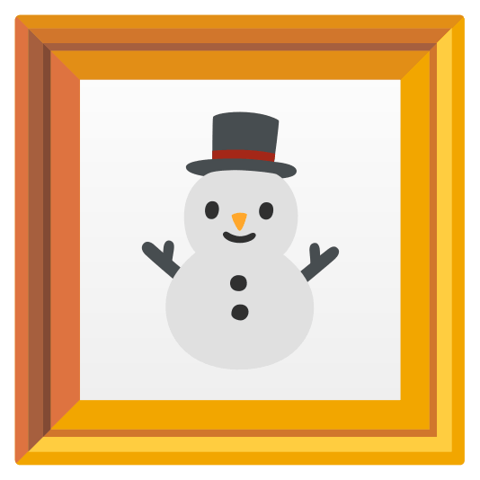 frame with picture snowman without snow