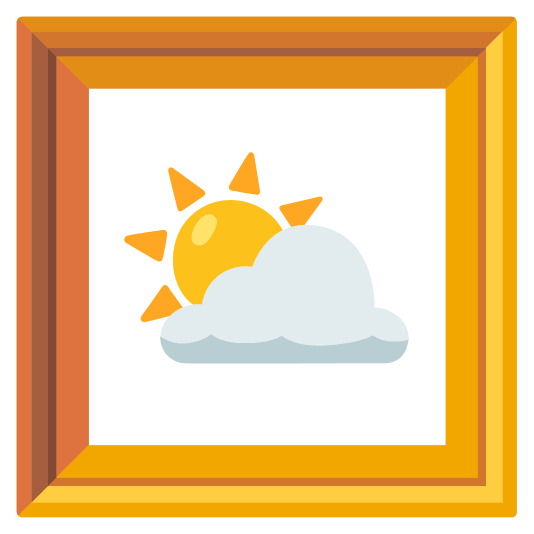 frame with picture partly sunny